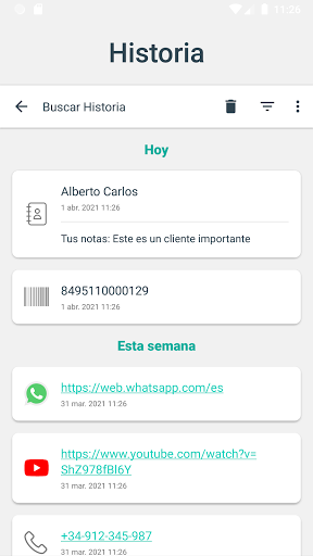 Captura de pantalla de Escáner de código QR