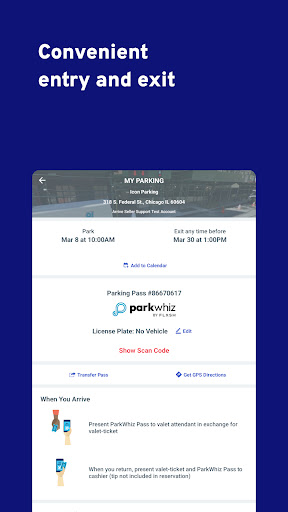 Captura de pantalla de ParkWhiz -- Parking App