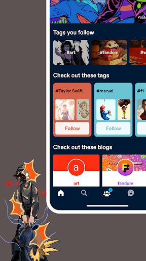 Captura de pantalla de Tumblr: fandom, arte y caos