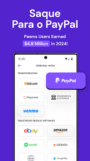 Captura de pantalla de Pawns.app: Encuestas Pagadas