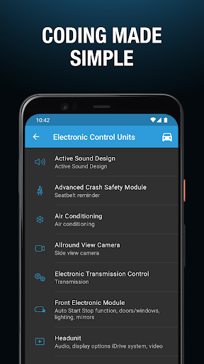 Captura de pantalla de BimmerCode para BMW y MINI