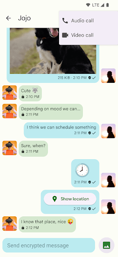 Captura de pantalla de Conversations (Jabber / XMPP)