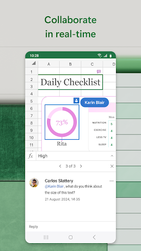 Captura de pantalla de Microsoft Excel: Spreadsheets