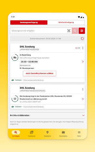Post & DHL Screenshot