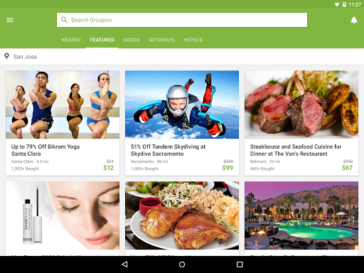 Captura de pantalla de Groupon: compra nuevas ofertas
