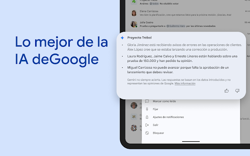 Captura de pantalla de Google Chat