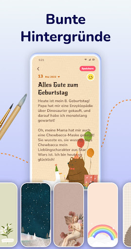 Tagebuch Journal mit Passwort Screenshot
