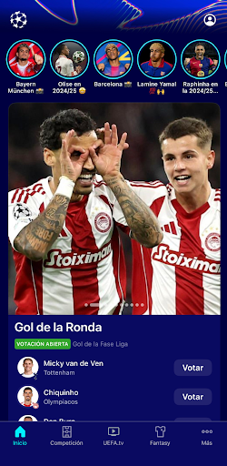 Captura de pantalla de UEFA Champions League Oficial
