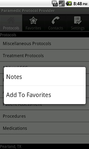 Captura de pantalla de Paramedic Protocol Provider