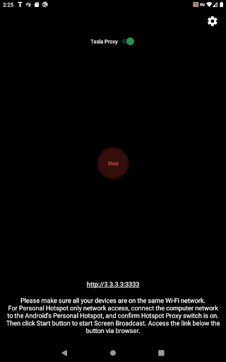 Captura de pantalla de TeslaMirror