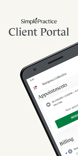 SimplePractice Client Portal screenshot