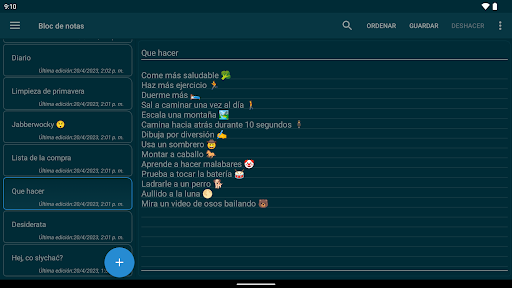 Captura de pantalla de Bloc de notas - notas simples