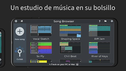 Captura de pantalla de n-Track Studio: crea tu música