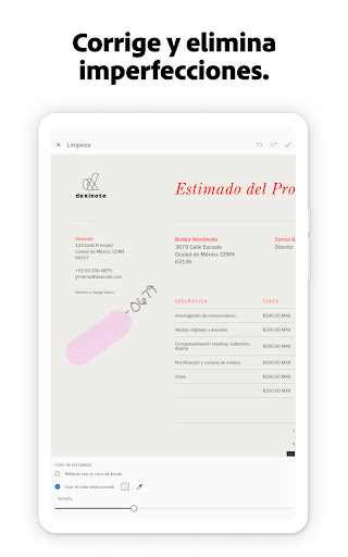Captura de pantalla de Adobe Scan: escáner PDF con IA