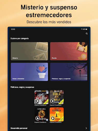 Captura de pantalla de Audible: Audiolibros, podcasts