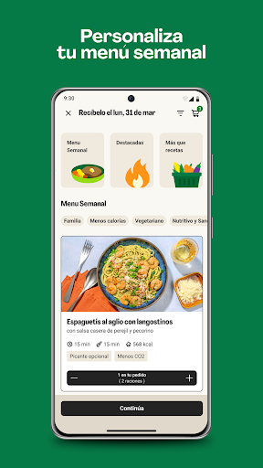 Captura de pantalla de HelloFresh: Kits de recetas
