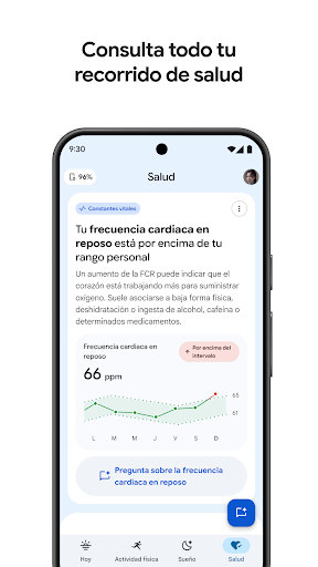 Captura de pantalla de Google Health (Fitbit)