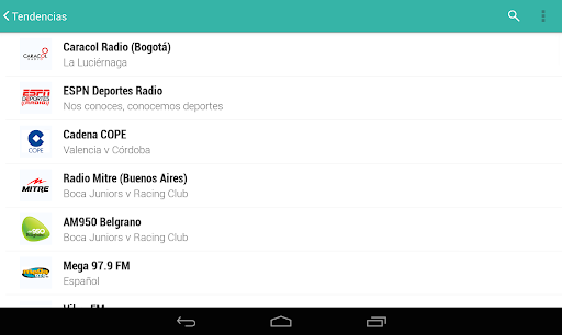 Captura de pantalla de TuneIn Radio Pro