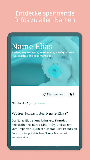 Babynamen / Vornamen 2025 Screenshot