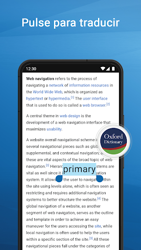 Captura de pantalla de Oxford Dictionary