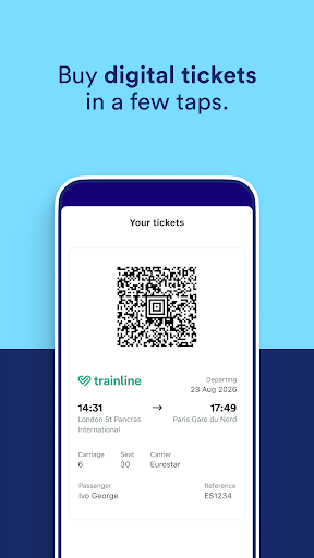 Captura de pantalla de Trainline: Train travel Europe