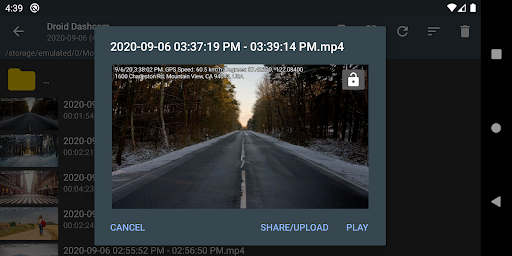 Captura de pantalla de Droid Dashcam DVR