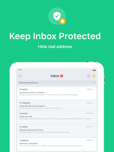 Captura de pantalla de Temp Mail - Correo temporal