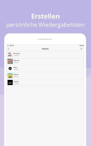 Pod Bean des Podcast-Players Screenshot