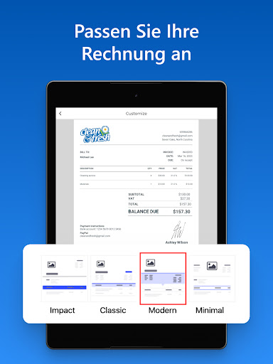 Rechnung schreiben Invoice Fly Screenshot