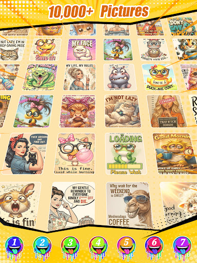 Captura de pantalla de Meme Color By Number Game