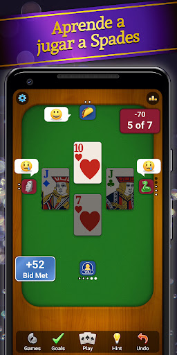 Captura de pantalla de Spades Juego de cartas clásico