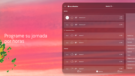 Captura de pantalla de AccuWeather: clima diario