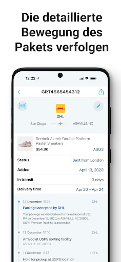 Sendungsverfolgung - paket app Screenshot