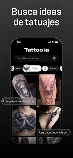 Captura de pantalla de Tattoo AI: Diseños de tatuajes