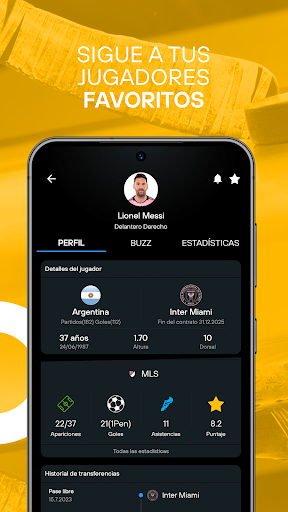 Captura de pantalla de 365Scores: resultados en vivo