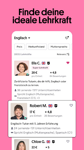 Preply: 90+ Sprachen lernen Screenshot