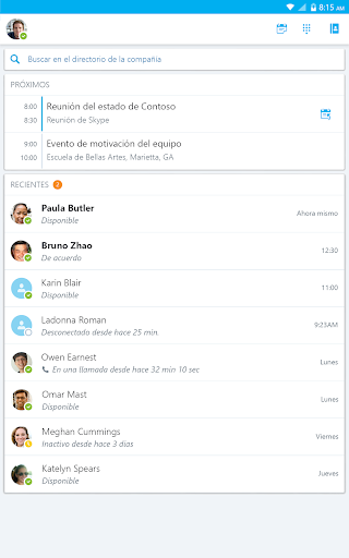 Captura de pantalla de Skype for Business for Android