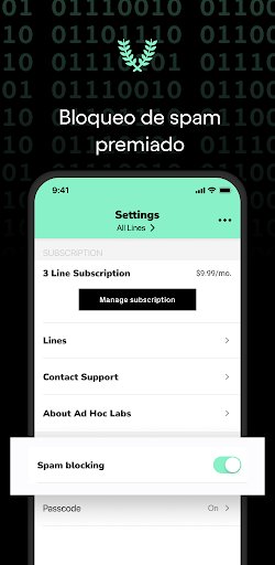 Captura de pantalla de Burner - Número de teléfono