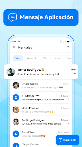 Captura de pantalla de Mensajes: todo en un solo chat
