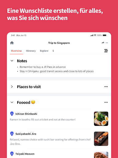 Wanderlog reisen routenplaner Screenshot