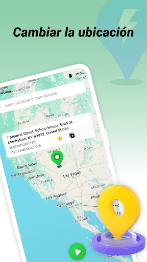 Captura de pantalla de FlashGo: cambiar ubicación GPS