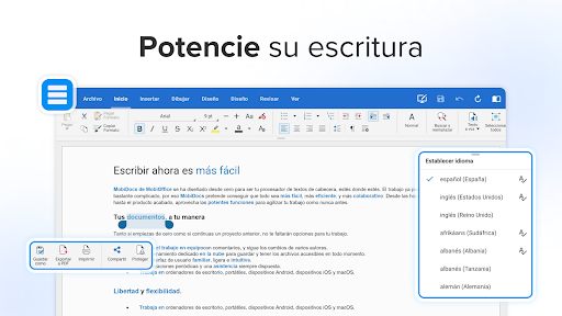 Captura de pantalla de MobiOffice: Word, Sheets, PDF