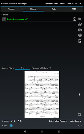 Captura de pantalla de MobileSheets