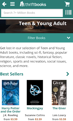 Captura de pantalla de ThriftBooks: New & Used Books