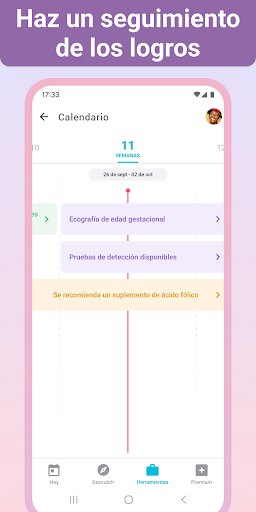 Captura de pantalla de Embarazo + App Semana a Semana
