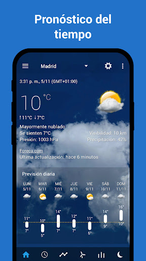 Captura de pantalla de Reloj y clima transparente