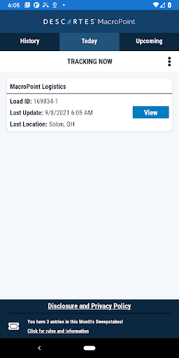 Captura de pantalla de MacroPoint for Truckers