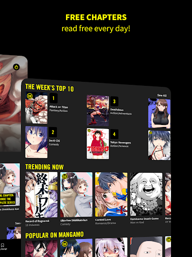 Captura de pantalla de Mangamo Manga & Comics