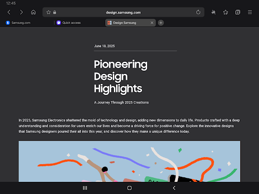 Samsung Internet Browser screenshot
