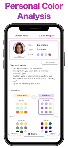 AI Face & Color Analysis App screenshot